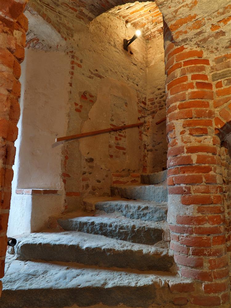Lenta (Vercelli, Italy) - Helical staircase in the Castle Benedictine Monastery of San Pietro